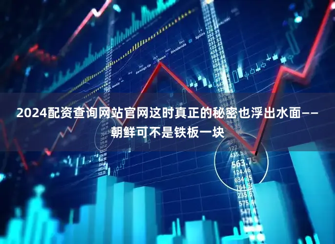 2024配资查询网站官网这时真正的秘密也浮出水面——朝鲜可不是铁板一块